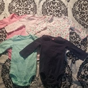 2/$15 Carter's 3-6m Long Sleeve Onesie Girl Bundle